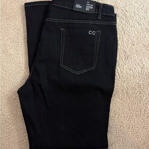 Black CC Chic Mid Rise Bootleg Denim Jeans 18S NWT